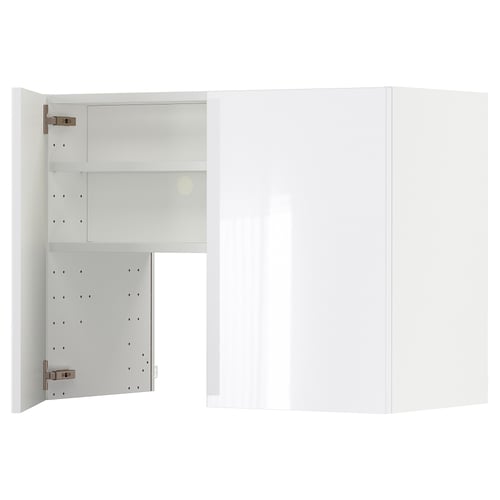 METOD Élt mur pr hotte av tabl/pte, blanc/Ringhult blanc, 80x60 cm