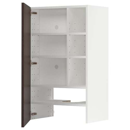 METOD Élt mur pr hotte av tabl/pte, blanc/Sinarp brun, 60x100 cm