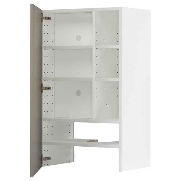 METOD Élt mur pr hotte av tabl/pte, blanc/Stensund beige, 60x100 cm