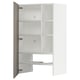 METOD Élt mur pr hotte av tabl/pte, blanc/Stensund beige, 60x100 cm