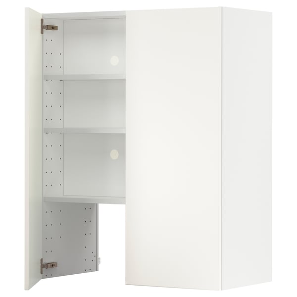 METOD Élt mur pr hotte av tabl/pte, blanc/Vallstena blanc, 80x100 cm