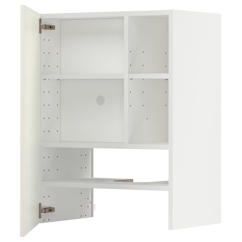 METOD Élt mur pr hotte av tabl/pte, blanc/Veddinge blanc, 60x80 cm