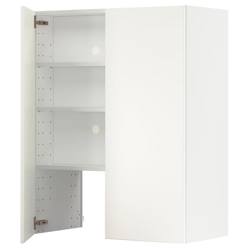METOD Élt mur pr hotte av tabl/pte, blanc/Veddinge blanc, 80x100 cm