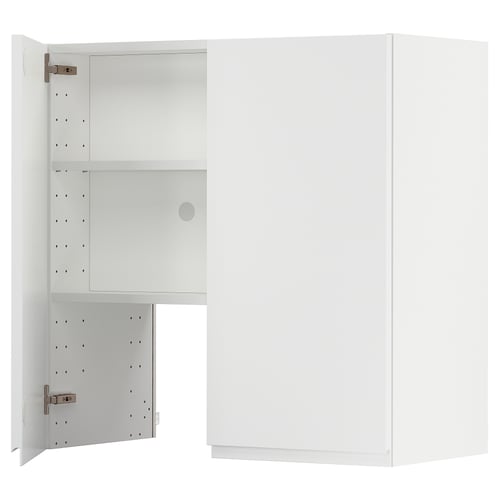 METOD Élt mur pr hotte av tabl/pte, blanc/Voxtorp blanc mat, 80x80 cm