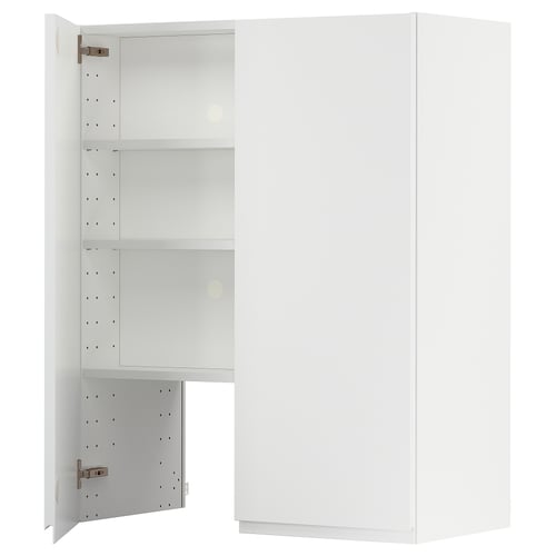 METOD Élt mur pr hotte av tabl/pte, blanc/Voxtorp blanc mat, 80x100 cm