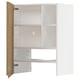 METOD Élt mur pr hotte av tabl/pte, blanc/Voxtorp motif chêne, 60x80 cm