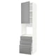METOD / MAXIMERA Armoire four+porte/3 tiroirs, blanc/Bodbyn gris, 60x60x240 cm