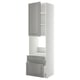 METOD / MAXIMERA Armoire pour four+porte/2 tiroirs, blanc/Bodbyn gris, 60x60x220 cm