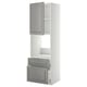 METOD / MAXIMERA Armoire pour four+porte/2 tiroirs, blanc/Bodbyn gris, 60x60x200 cm