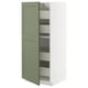 METOD / MAXIMERA Élément armoire avec tiroirs, blanc/Axstad gris vert, 60x60x140 cm