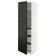 METOD / MAXIMERA Élément armoire avec tiroirs, blanc/Bodbyn noir, 60x60x200 cm