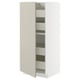 METOD / MAXIMERA Élément armoire avec tiroirs, blanc/Stensund beige, 60x60x140 cm