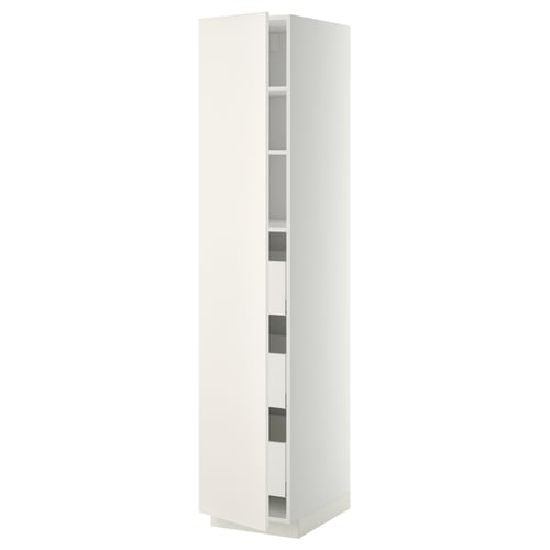 METOD / MAXIMERA Élément armoire avec tiroirs, blanc/Veddinge blanc, 40x60x200 cm