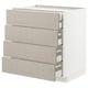 METOD / MAXIMERA Élément bas 4faces/2tir bas+3moy, blanc/Stensund beige, 80x60 cm