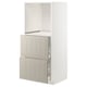METOD / MAXIMERA Élément haut 2 tiroirs pr four, blanc/Stensund beige, 60x60x140 cm