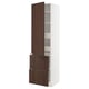 METOD / MAXIMERA Élément haut+tablettes/4tir/pte/2fc, blanc/Sinarp brun, 60x60x220 cm