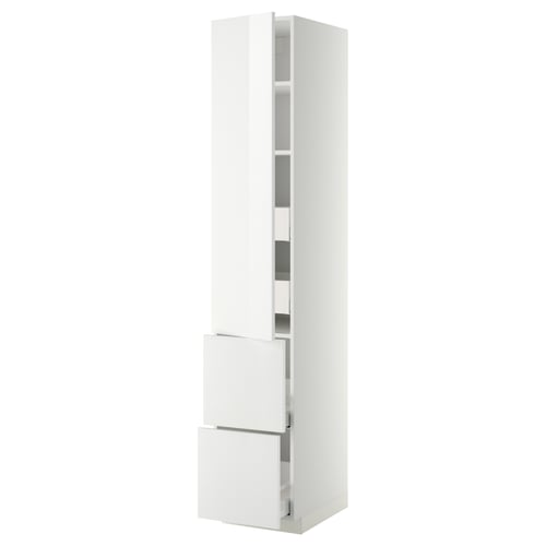 METOD / MAXIMERA Élément haut+tablettes/4tir/pte/2fc