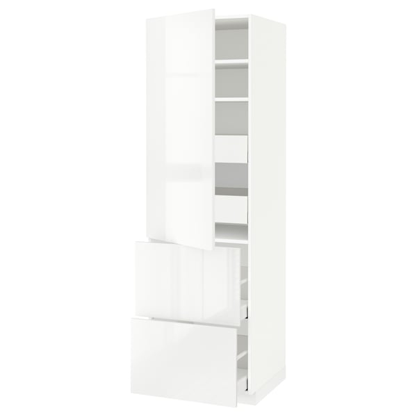 METOD / MAXIMERA Élément haut+tablettes/4tir/pte/2fc