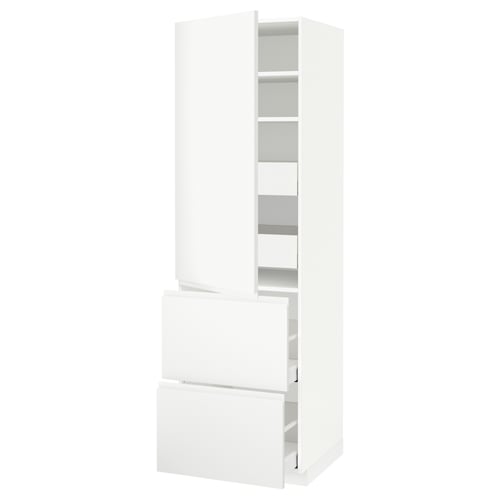 METOD / MAXIMERA Élément haut+tablettes/4tir/pte/2fc