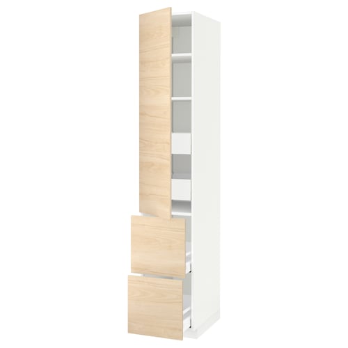 METOD / MAXIMERA Élément haut+tablettes/4tir/pte/2fc