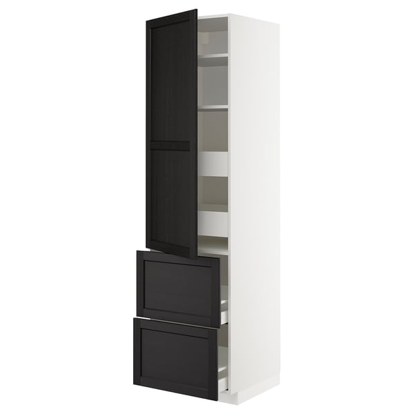 METOD / MAXIMERA Élément haut+tablettes/4tir/pte/2fc