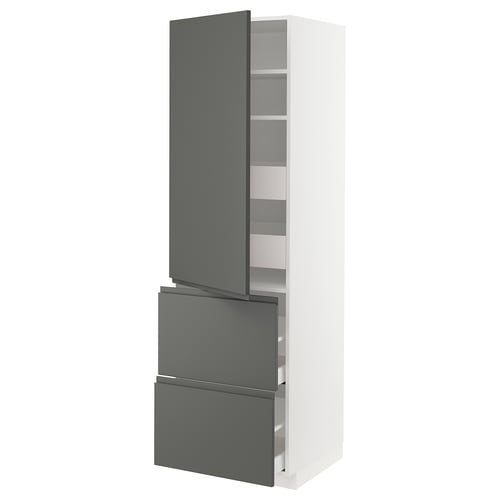 METOD / MAXIMERA Élément haut+tablettes/4tir/pte/2fc