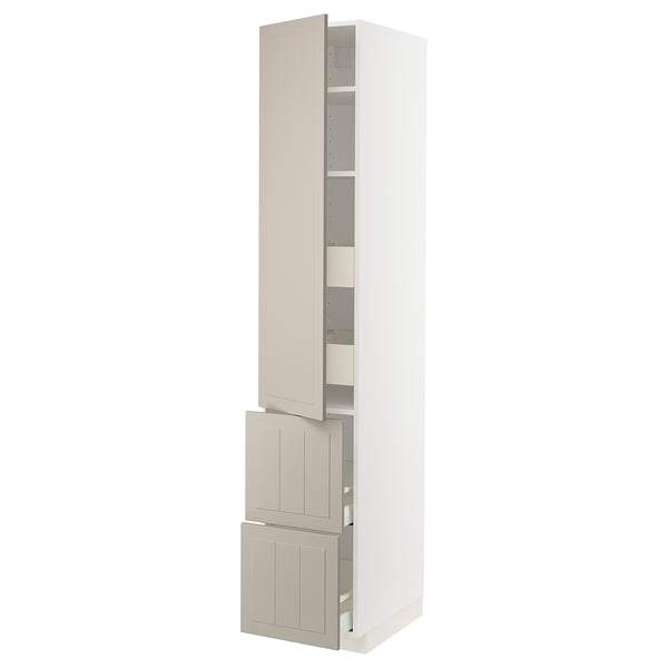 METOD / MAXIMERA Élément haut+tablettes/4tir/pte/2fc