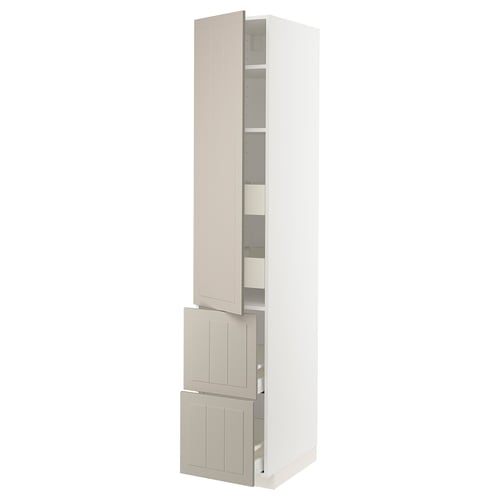 METOD / MAXIMERA Élément haut+tablettes/4tir/pte/2fc