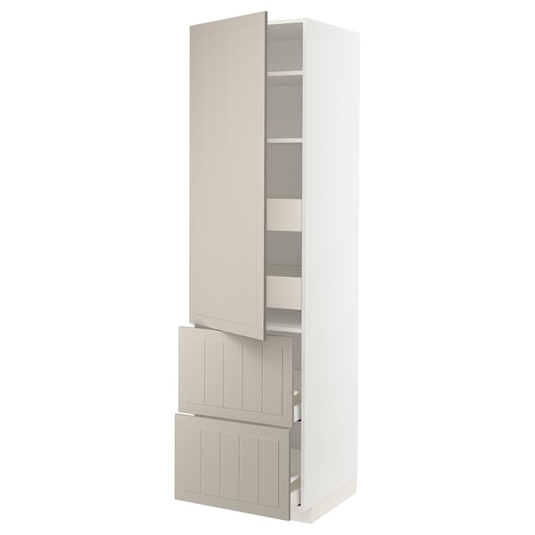 METOD / MAXIMERA Élément haut+tablettes/4tir/pte/2fc