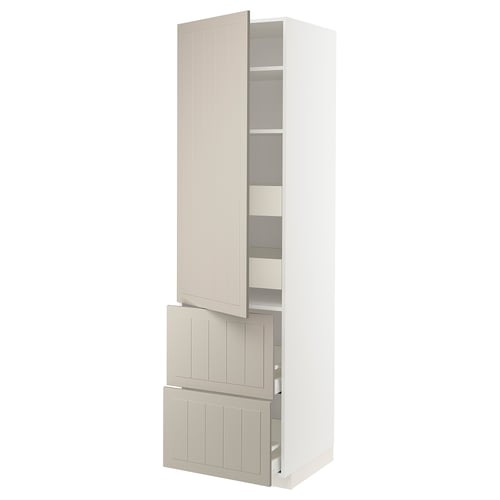 METOD / MAXIMERA Élément haut+tablettes/4tir/pte/2fc