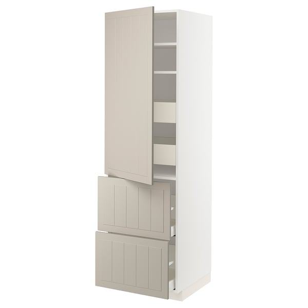 METOD / MAXIMERA Élément haut+tablettes/4tir/pte/2fc