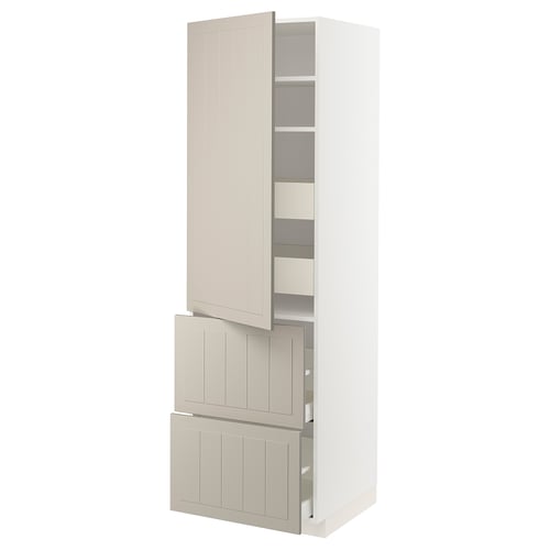 METOD / MAXIMERA Élément haut+tablettes/4tir/pte/2fc