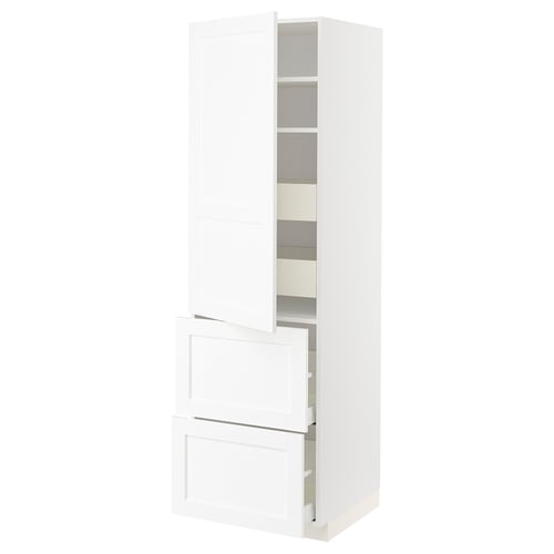 METOD / MAXIMERA Élément haut+tablettes/4tir/pte/2fc