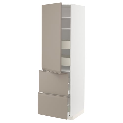 METOD / MAXIMERA Élément haut+tablettes/4tir/pte/2fc
