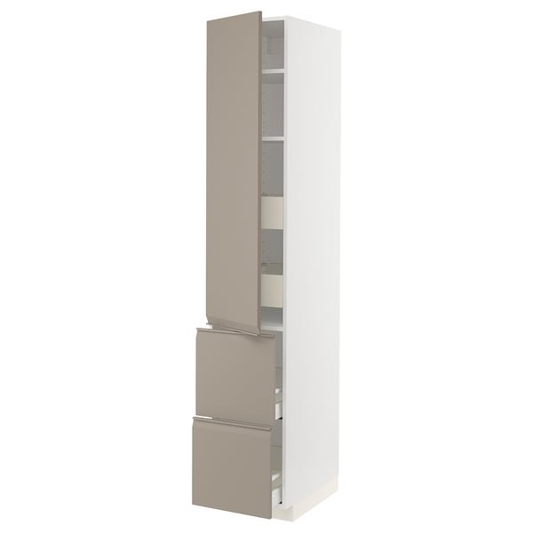 METOD / MAXIMERA Élément haut+tablettes/4tir/pte/2fc