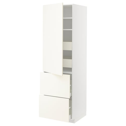 METOD / MAXIMERA Élément haut+tablettes/4tir/pte/2fc