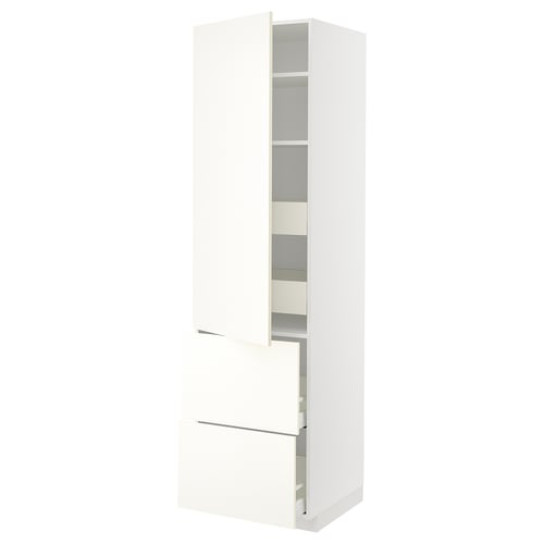 METOD / MAXIMERA Élément haut+tablettes/4tir/pte/2fc
