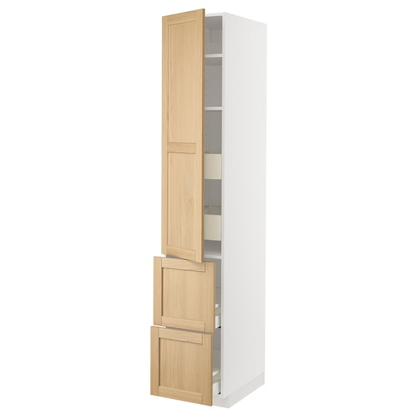 METOD / MAXIMERA Élément haut+tablettes/4tir/pte/2fc