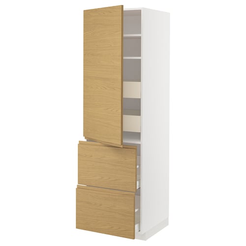 METOD / MAXIMERA Élément haut+tablettes/4tir/pte/2fc