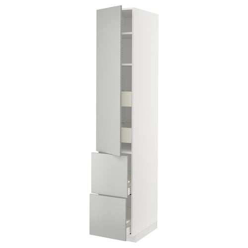 METOD / MAXIMERA Élément haut+tablettes/4tir/pte/2fc