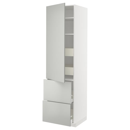 METOD / MAXIMERA Élément haut+tablettes/4tir/pte/2fc