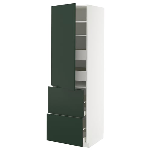 METOD / MAXIMERA Élément haut+tablettes/4tir/pte/2fc