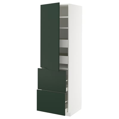 METOD / MAXIMERA Élément haut+tablettes/4tir/pte/2fc