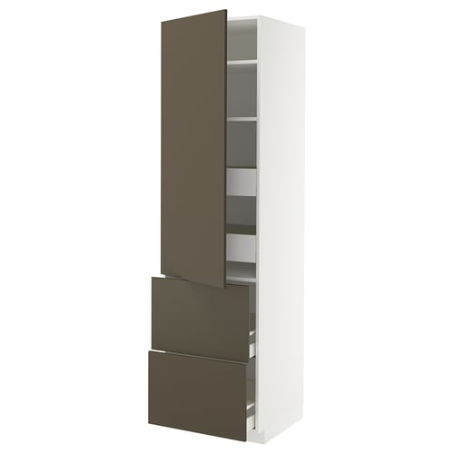 METOD / MAXIMERA Élément haut+tablettes/4tir/pte/2fc