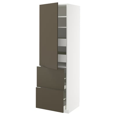 METOD / MAXIMERA Élément haut+tablettes/4tir/pte/2fc