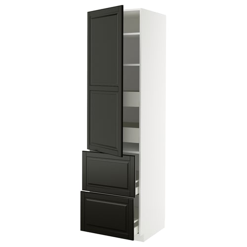 METOD / MAXIMERA Élément haut+tablettes/4tir/pte/2fc