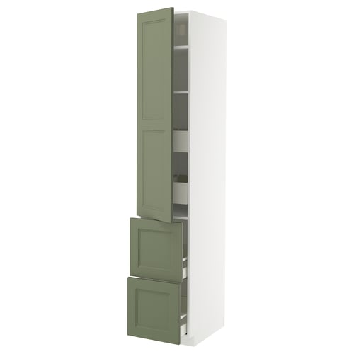METOD / MAXIMERA Élément haut+tablettes/4tir/pte/2fc