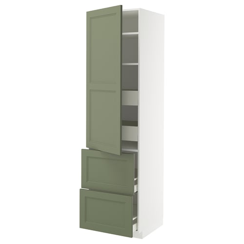METOD / MAXIMERA Élément haut+tablettes/4tir/pte/2fc