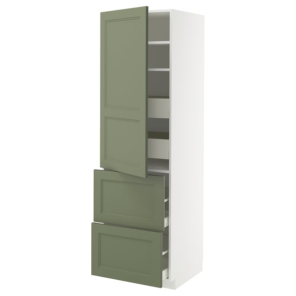 METOD / MAXIMERA Élément haut+tablettes/4tir/pte/2fc