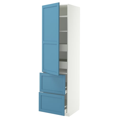METOD / MAXIMERA Élément haut+tablettes/4tir/pte/2fc